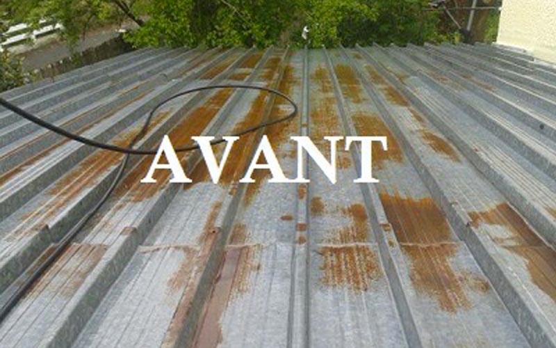 Toiture rouillée avant traitement